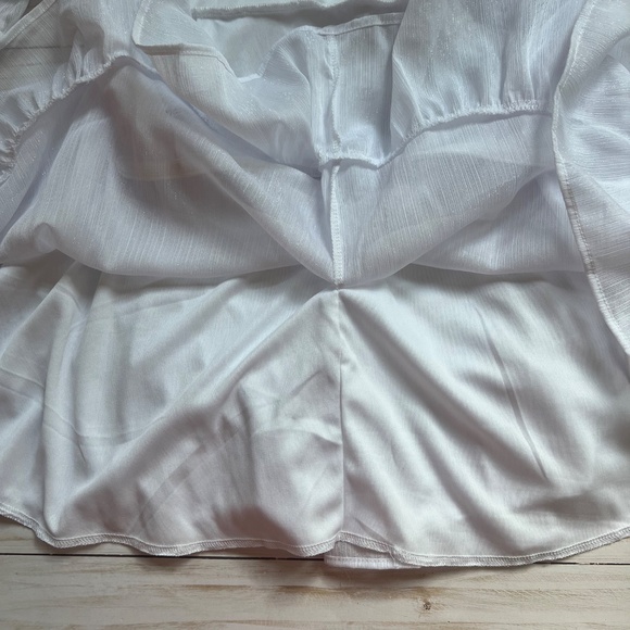 Lucy in the Sky White Women's NEIA Ruffle Chiffon White Dress Size M - Picture 8 of 13